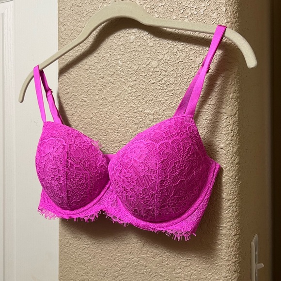 Victoria’s Secret DREAM ANGELS Lightly Lined Lace Demi Bra 34DD Pink Berry - Picture 5 of 9